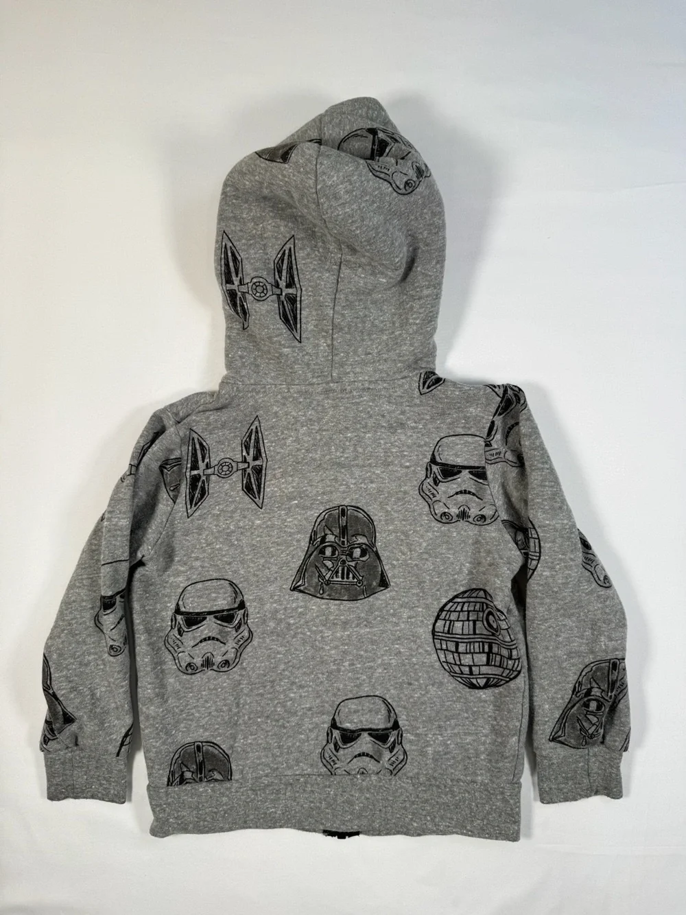 STAR WARS Boys Hoodie Jacket 4T Gray Graphic‎ Sherpa Lined Cozy Streetwear